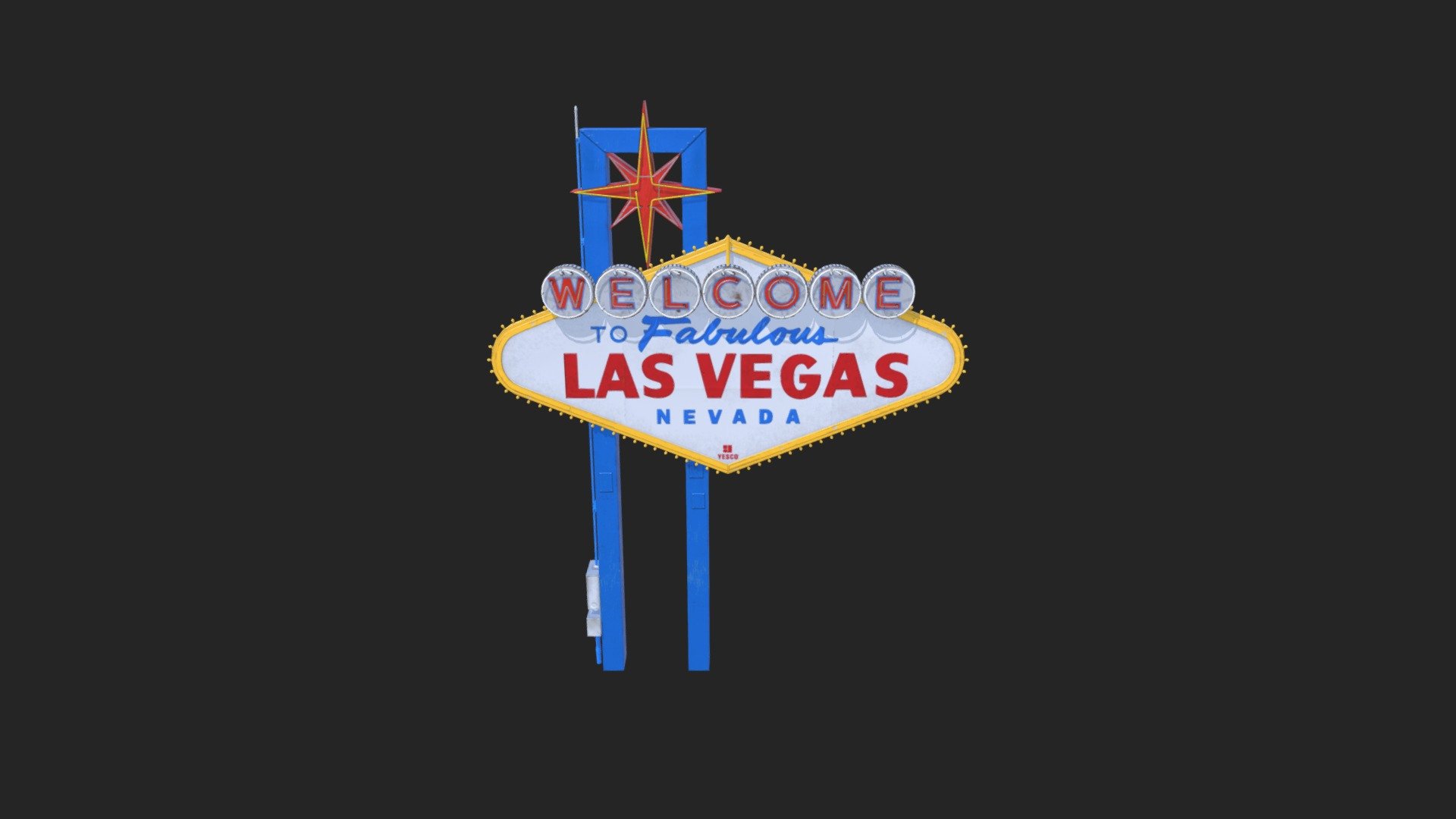 hi
I had a fun time making this while practicing substance painter, would love some feedback.

there are some 4k images here:
https://www.artstation.com/artwork/3A52J

total triangles: 16.350 
modeling and UVs: 3ds Max 
texture: Substance Painter
Adobe Illustrator and Photoshop for the letters - las vegas sign - 3D model by Marcelo.Marciano 3d model