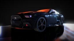 Cyber Ford Mustang vehicles, ford, cyberpunk, fordmustang, vehicledesign, ford-mustang, vehicle, lowpoly, design, car