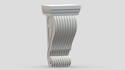Scroll Corbel 05 stl, room, printing, set, element, luxury, console, architectural, detail, column, module, pack, ornament, molding, cornice, carving, classic, decorative, bracket, capital, decor, print, printable, baroque, classical, kitbash, pearlworks, architecture, 3d, house, decoration, interior, wall, pearlwork