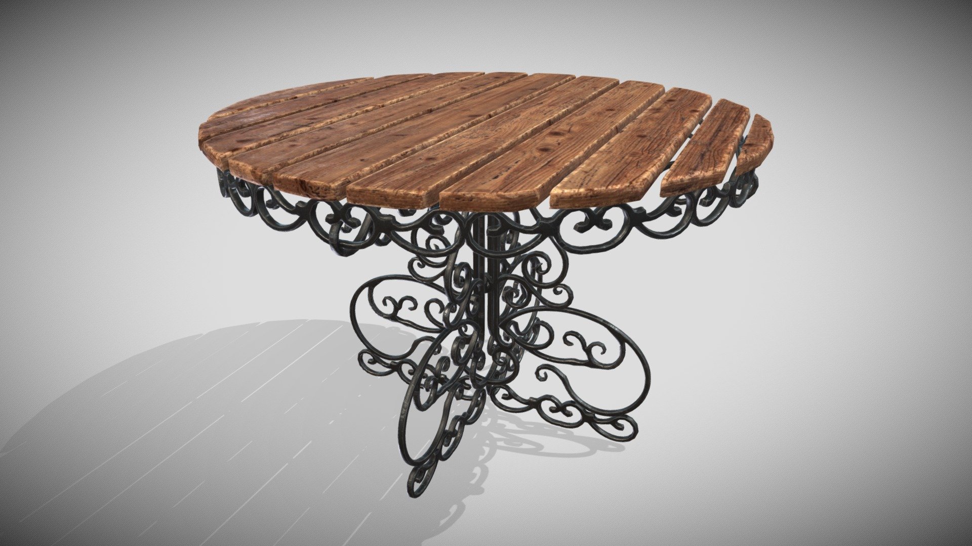 One Material PBR 4k Metalness - Garden Table - Tableiron - Buy Royalty Free 3D model by Francesco Coldesina (@topfrank2013) 3d model