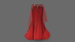 Belly Dancer Skirt green, red, , fashion, purple, girls, long, clothes, skirt, dancing, costume, womens, dancer, wear, belly, bellydancing, pbr, low, poly, female, blue, belly_dancing