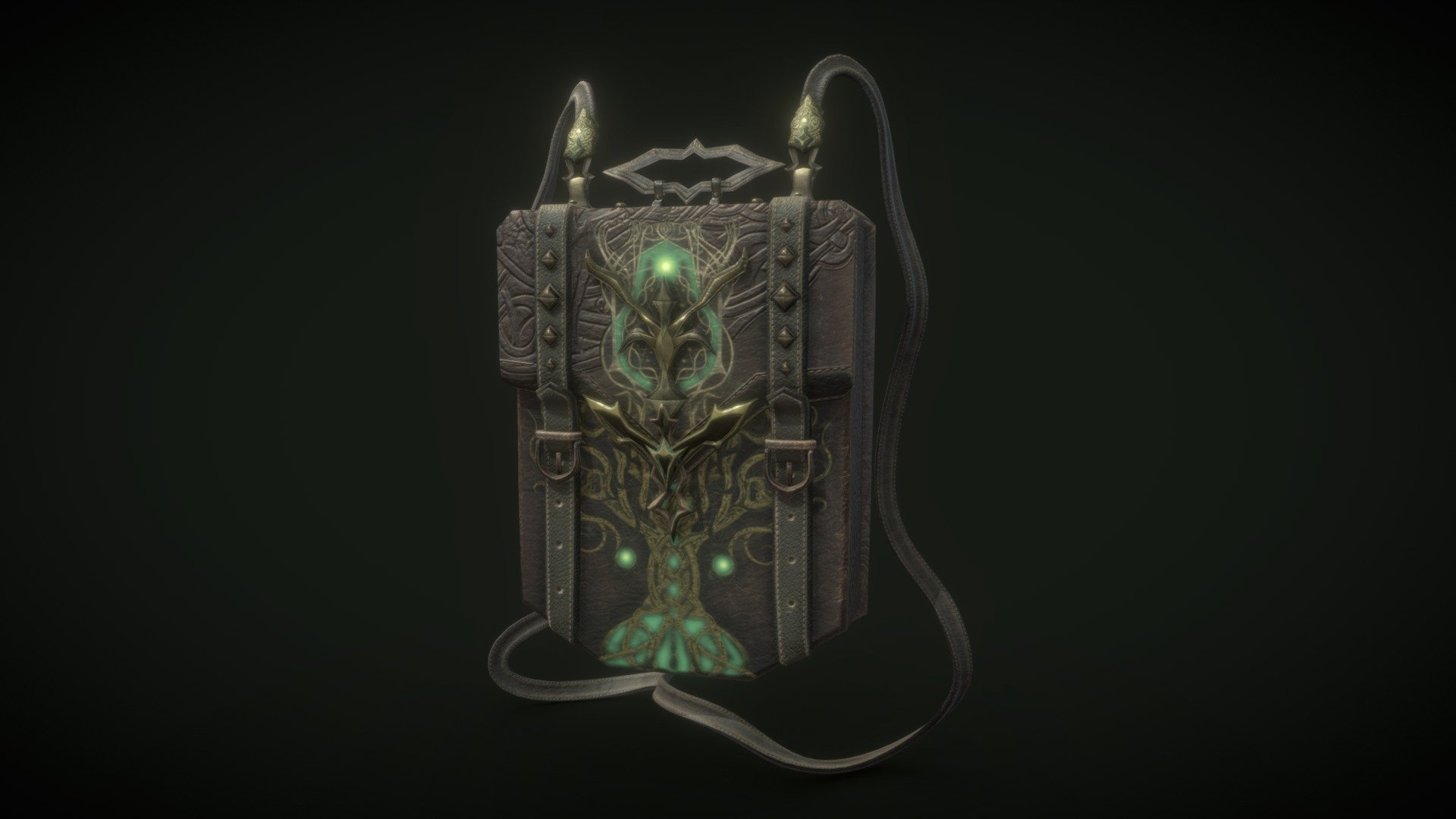 Ancient magic bag belonging to the elf protector of the Yggdrasil Tree. It contains magical potions and bombs made from tearing grass. Made by master Elfeya 3d model