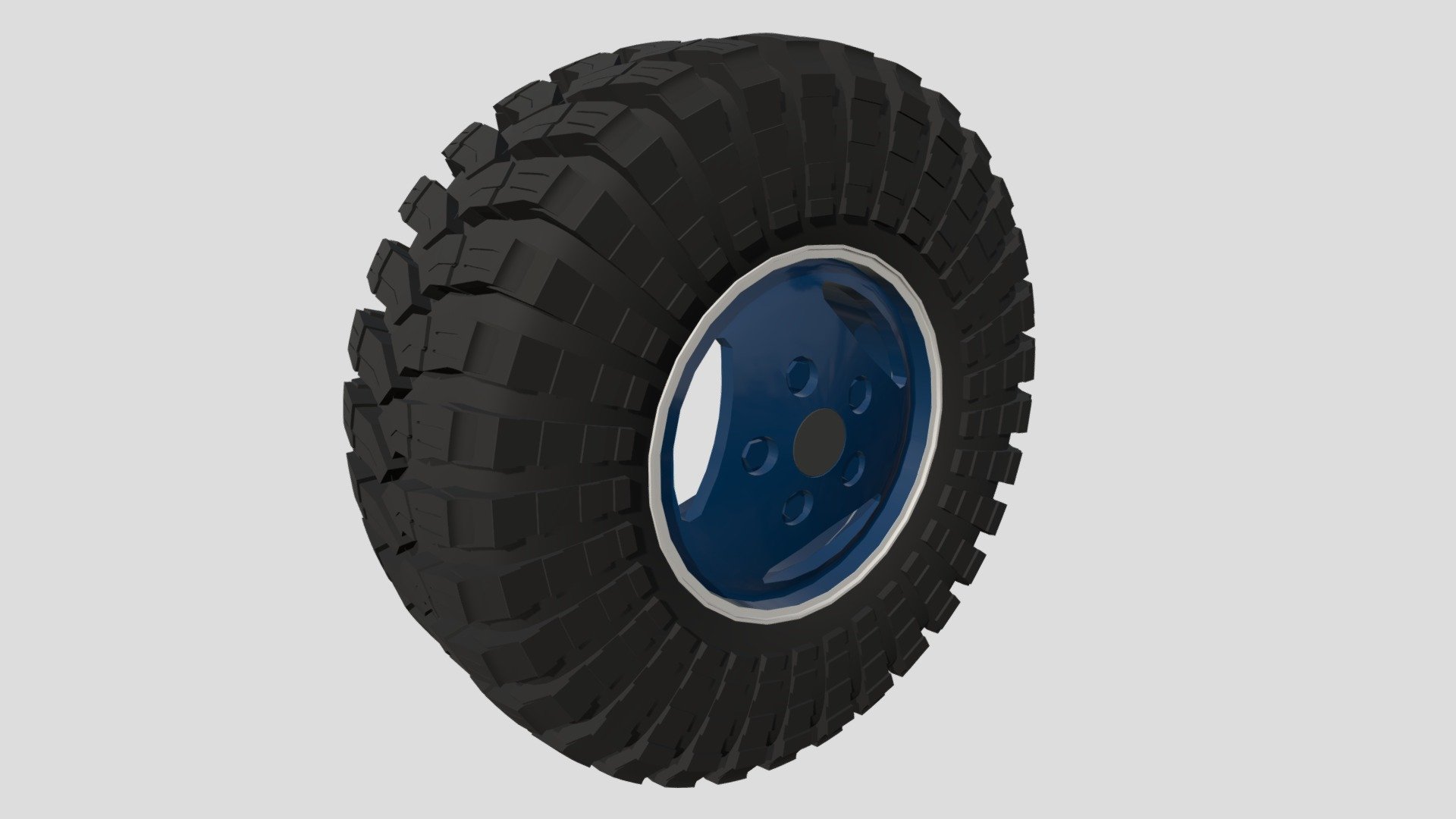 Range Rover Classic Wheel Maxxis Trepador 3d model rendered with Cycles in Blender, as per seen on attached images.

File formats:
-.blend, rendered with cycles, as seen in the images;
-.obj, with materials applied;
-.dae, with materials applied;
-.fbx, with material slots applied;
-.stl;

Files come named appropriately and split by file format.

3D Software:
The 3D model was originally created in Blender 2.79 and rendered with Cycles.

Materials and textures:
The models have materials applied in all formats, and are ready to import and render.

Preview scenes:
The preview images are rendered in Blender using its built-in render engine &lsquo;Cycles'.
Note that the blend files come directly with the rendering scene included and the render command will generate the exact result as seen in previews.
Scene elements are on a different layer from the actual model for easier manipulation of objects 3d model