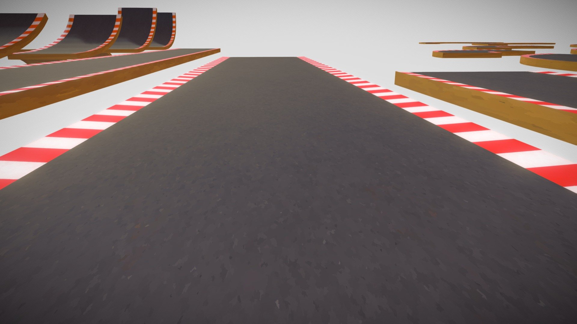 Stylized low-poly roads you can use to create any type road from flat tracks to twisting sideway roads for stunts! It is modular so you can create your tracks however you want. The roads have a stylized anime-like texture 3d model