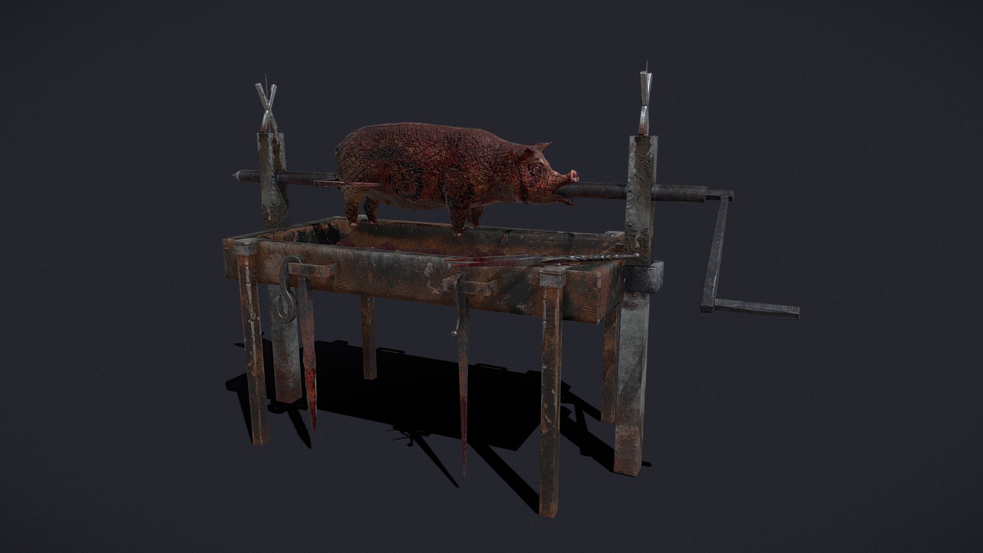 Medieval Pig Roast - FirePit_With_Piggy - Buy Royalty Free 3D model by GetDeadEntertainment 3d model