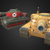 Chibi Tanks t-rex, cute, chibi, painted, abrams, tanks, metal, enemy, slug, tank, t-90, hand