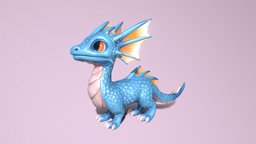 Baby dragon cute, chibi, character, fantasy, dragon, noai