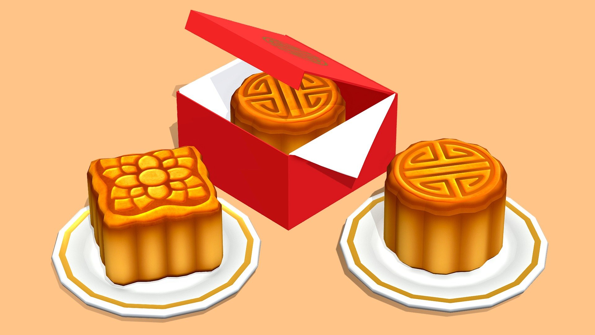 Beautiful baked moon cakes for any festivity!




Includes two different kinds of moon cakes, plate with gold trim and a festive box with a gold foil-like logo 

1024x1024 diffuse textures (box logo has alpha transparency)

Low-poly and hand-painted textures
 - Moon Cakes - Buy Royalty Free 3D model by Megan Alcock (@citystreetlight) 3d model
