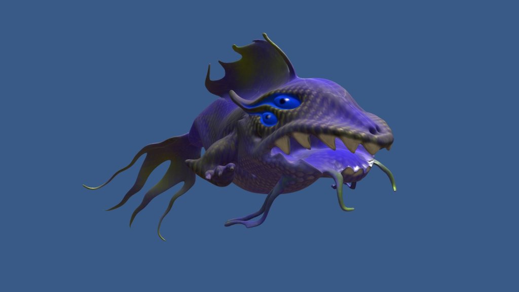 a visious alien fish - Emperor Slagfish - 3D model by DracoSwagger (@DracoSwager) 3d model
