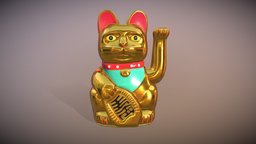 Maneki neko lucky cat cat, japan, money, fortune, china, neko, lucky, chinese, yellow, talisman, luck, manekineko, koban, wealth, maneki, invitation, feng-shui, gold, japanese, abundance