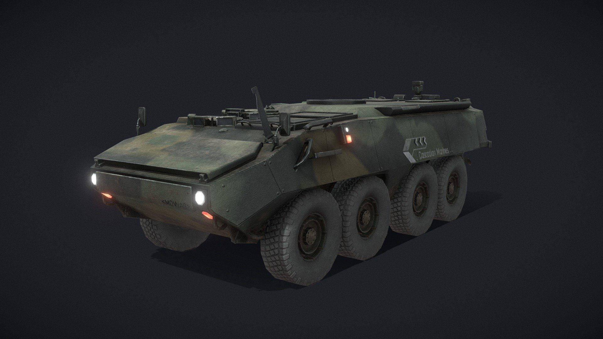 Hey!
This is modernized Armored Fighting Vehicle of MOWAG concern that will be used by Cascadian Marines in Damned by War by Cascade Modulation Studio

----&gt; My Artstation &lt;---- - MOWAG Piranha IIIC - 3D model by Nokken 3d model