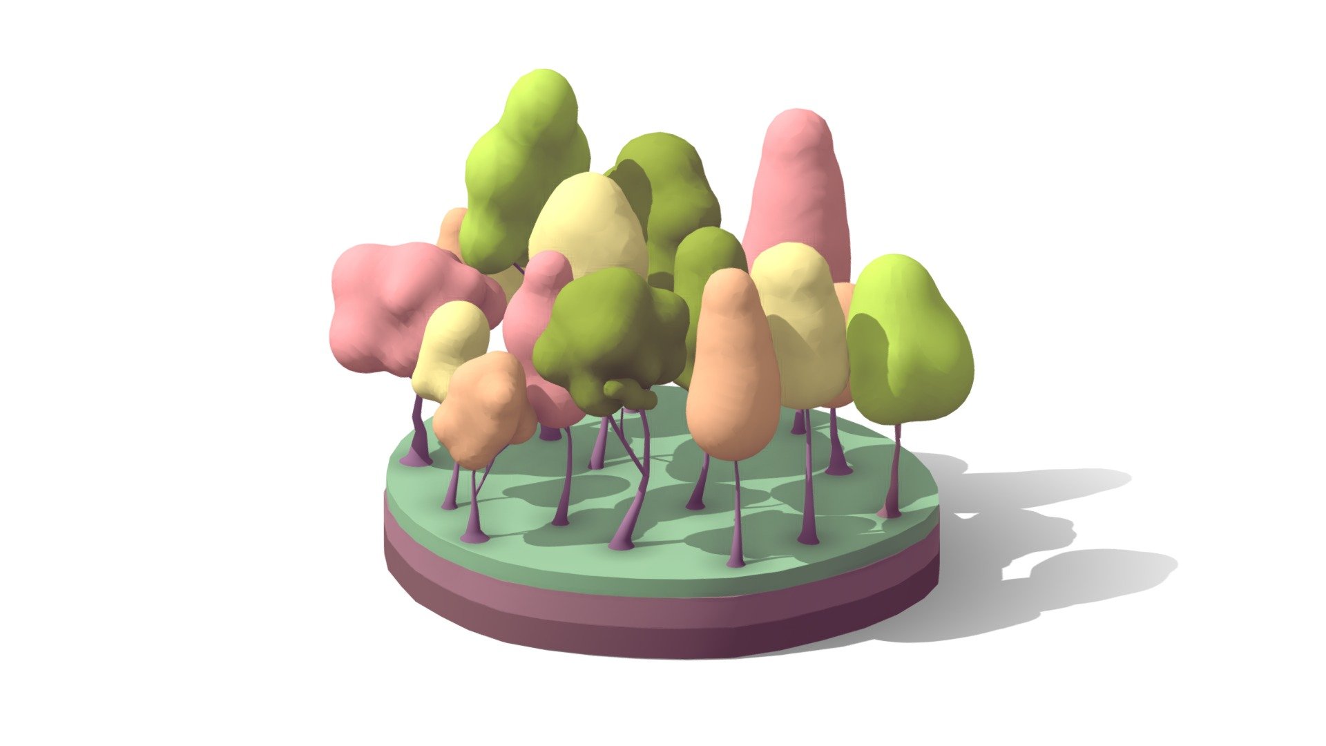 -Bubble Style liquid low poly 3d trees set..Works on Browser, Realtime Render Engines.
- Cartoon Trees Illustration Pack 3d Scene
-  Created on Cinema 4d R17
- Formats: .obj .fbx .c4d .3ds .stl
- 15 Trees
- Procedural Textured
- Game Ready, VR Ready - Cartoon Low Poly Bubble Trees Pack - Buy Royalty Free 3D model by antonmoek 3d model
