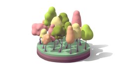 Cartoon Low Poly Bubble Trees Pack