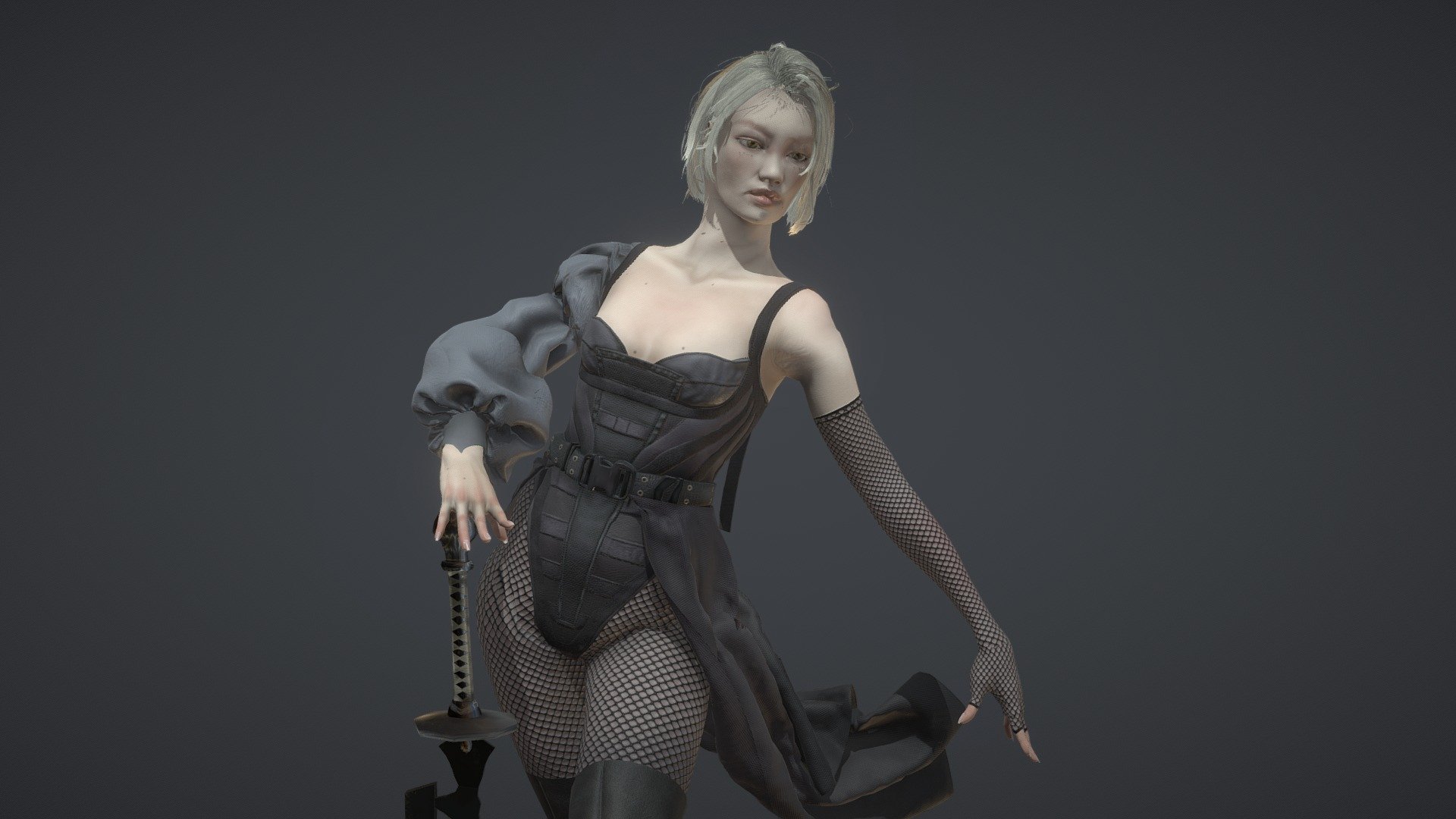 This project was inspired by NieR:Automata and from that point on I created both the character design and the game ready character - NieR:Automata inspired character - 3D model by Gabija Mackeviciute (@jjvmapg) 3d model