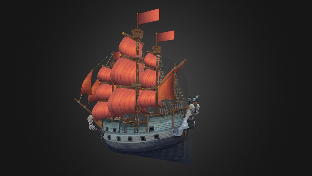 Galleon, low poly for mobile devices - Galleon - 3D model by Fuso 3d model