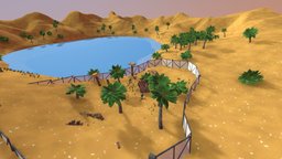 Lost City Oasis landscape, ruins, games, game-model, architecture, game, art, gameart, gameasset