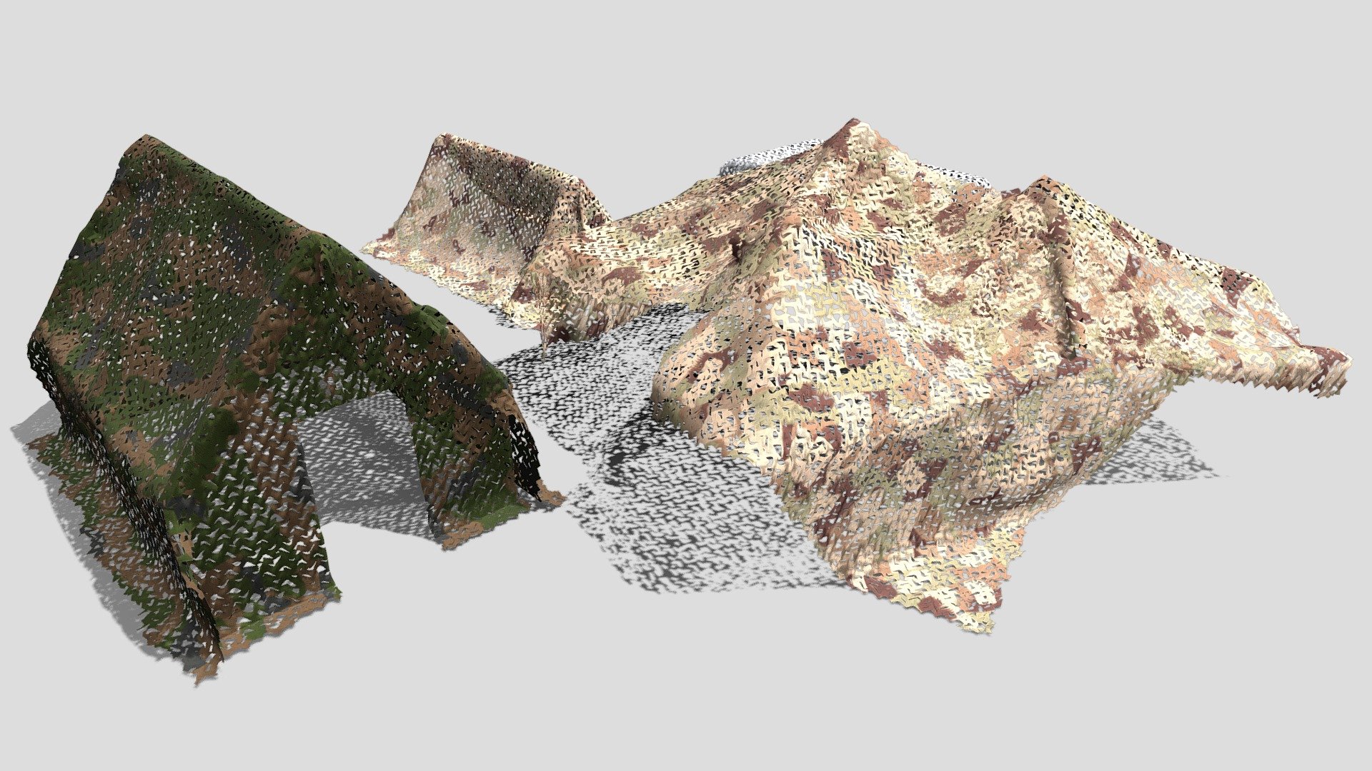 Low poly camouflage netting - Camouflage Neting - 3D model by Buncic 3d model