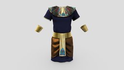 Ancient Egypt Male Dress ancient, egypt, egyptian, dress, mens, pbr, low, poly, male, paraoh