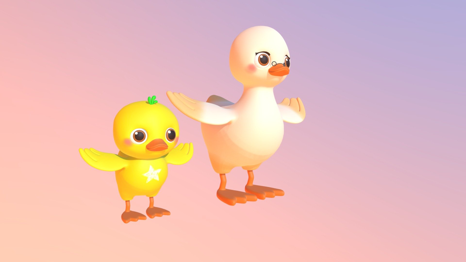 Duck Cartoon - 3D model by hoangyenbk2610 3d model