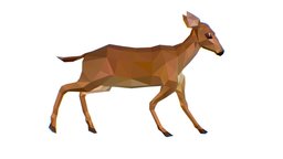 Animated Deer Lowpoly Art Style