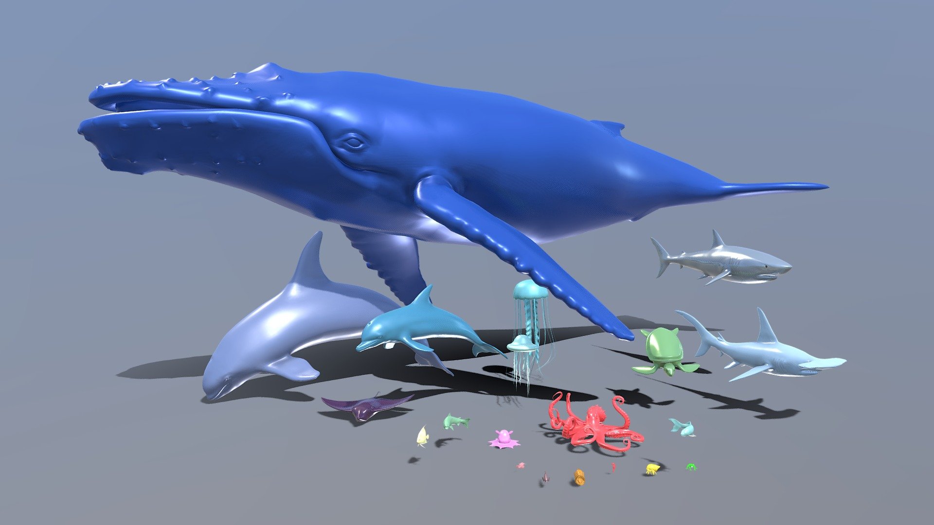 Also today, we have Sea Creatures.

Something really useful for the 300 subs benchmark.. stock animals for all. 

Yaaaaaay&hellip; high fives all around.

Check out my other upload Animals of the Land for more free stuff and/or their terrestrial bretheren-sis. 3d model