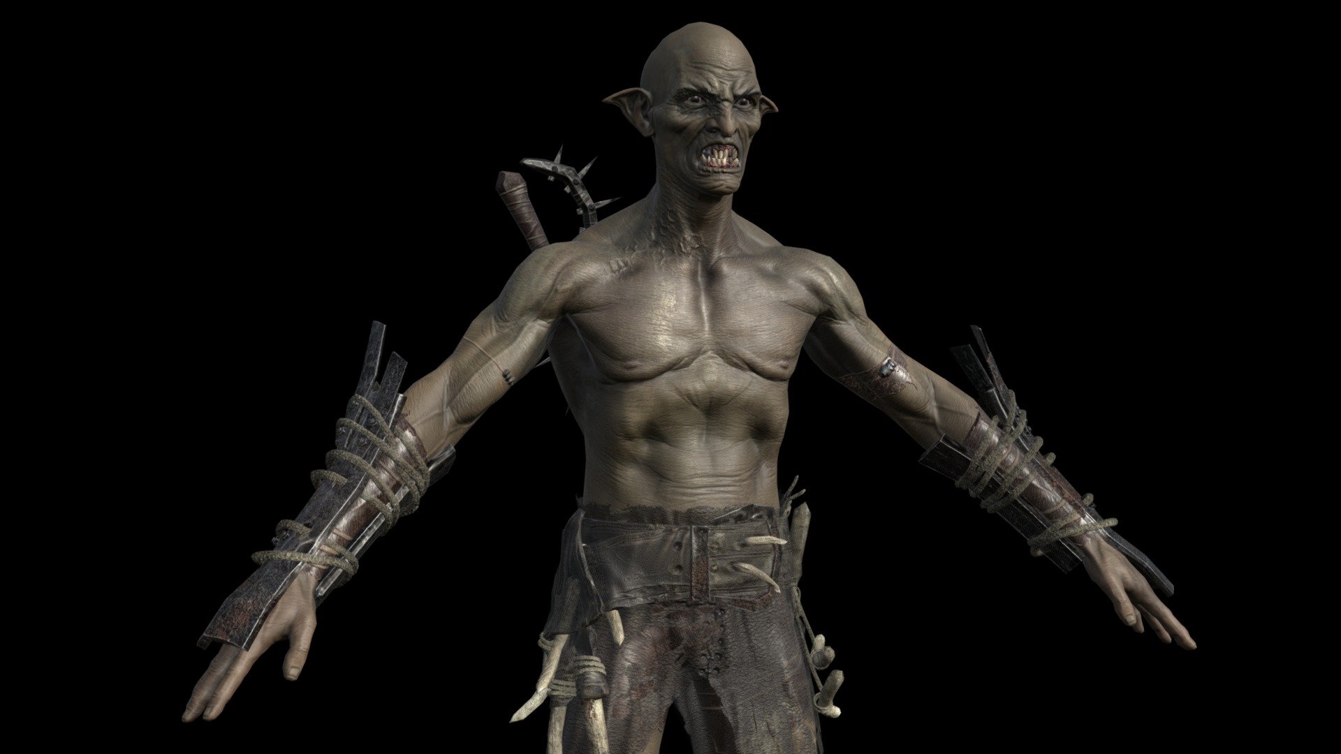 Low-poly model of the character SkinnyOrc
Suitable for games of different genre: RPG, strategy, first-person shooter, etc.
In the archive, the basic mesh (fbx and maya)

faces 20326
verts 19472
tris 37980 - SkiOrc1 - Buy Royalty Free 3D model by dremorn 3d model