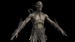 SkiOrc1 beast, rpg, orc, unreal, mutant, scout, ork, skinny, berserker, mordor, character, unity, game, pbr, low, poly, monster, fantasy, rigged