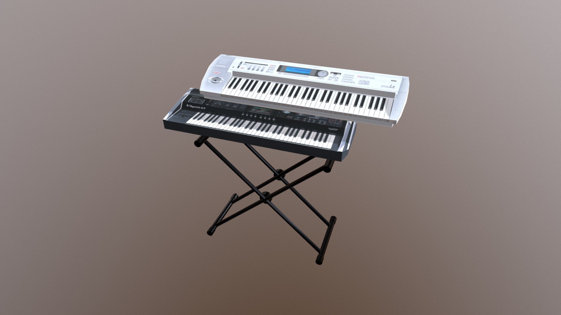 Standard Double Electronic Keyboard - Keyboard 1500Tris - 3D model by Weevolve 3d model