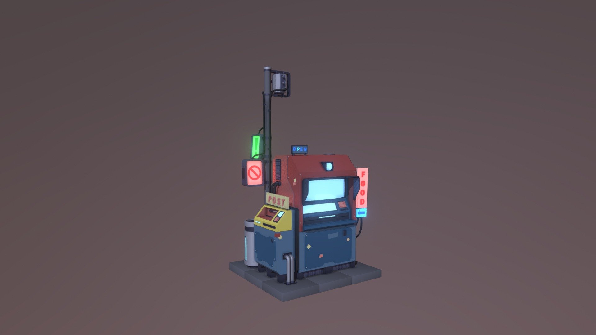 Coursework work for XYZ School. Si-Fi Vending machine concept by Jesse Riggle.
https://jesseriggle.tumblr.com/post/169537671073/i-made-some-more-isometric-scifi-inspired/amp - [XYZ School] Vending machine - Download Free 3D model by pretty_sloth 3d model