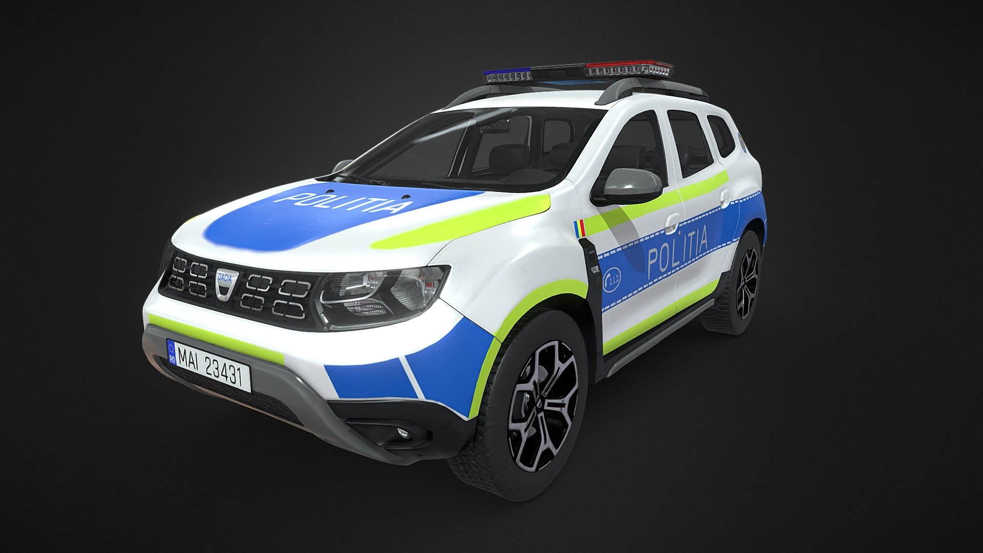 Dacia/Renault Duster Politia - High-poly Model - Buy Royalty Free 3D model by solid3d (@solidmodelsproject) 3d model