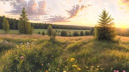 HDRI Meadow Landscape Panorama E
