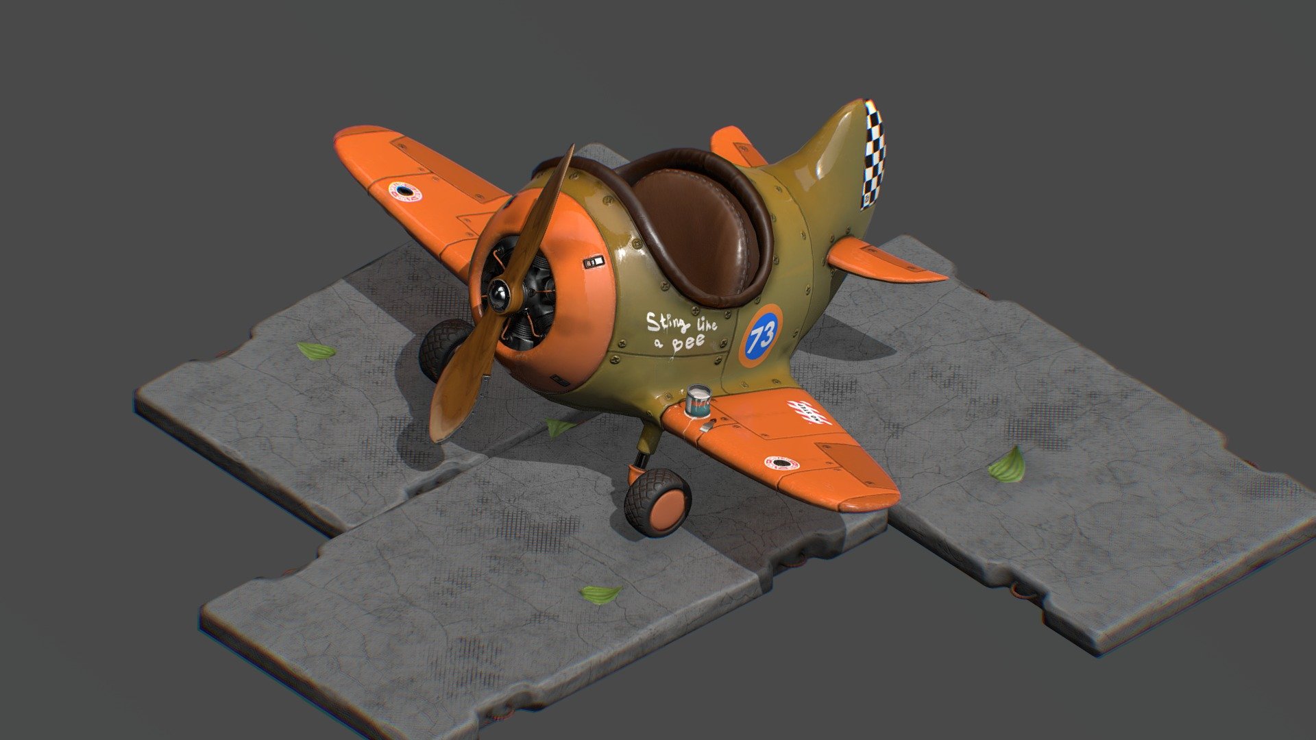 Little plane with big ambishions! Lowpoly model with PBR material. Modeled in Blender and Zbrush, baked in Marmoset toolbag, textured in Substance painter and Photoshop.
Textures (2048x2048):

Base color 
AO
Metallnes
Roughness
Normal map

Here some renders: https://www.artstation.com/artwork/OoEKZe

4K TEXTURES IF NEEDED!!! - Stylized lowpoly airplane - 3D model by Forpinik 3d model