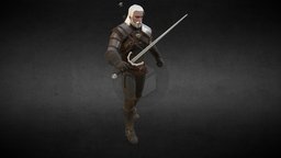 Witcher 3-Geralt hi-poly, witcher, fantasy-character-weird, model, gamecharacter