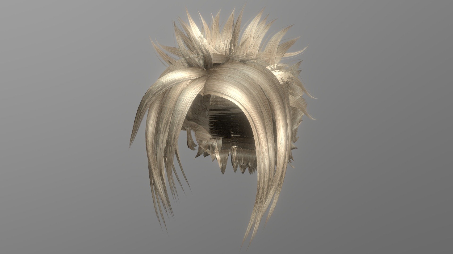 Anime Hair (Light Blonde)
Bring your 3D model of an Anime hairstyle to life with this high-poly design. Perfect for use in games, animations, VR, AR, and more, this model is optimized for performance and still retains a high level of detail.


Features



High poly design with 123,262 vertices

233,886 edges

110,910 faces (polygons)

221,820 tris

2k PBR Textures and materials

File formats included: .obj, .fbx, .dae


Tools Used
This Anime hairstyle 3D model was created using Blender 3.3.1, a popular and versatile 3D creation software.


Availability
This high-poly Anime hairstyle 3D model is ready for use and available for purchase. Bring your project to the next level with this high-quality and optimized model 3d model