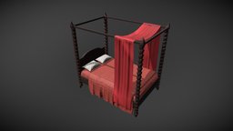 Canopy Bed WIP bed, canopybed, queen_size_bed, unity