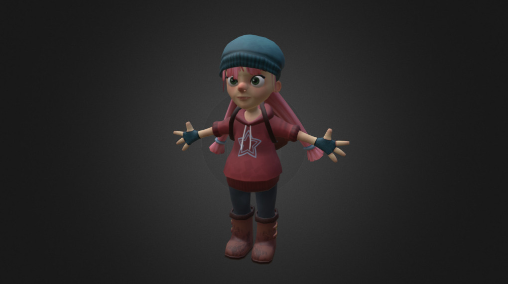 Low Poly textured character for univerisity. Designed by tutor, modelled and textured by self 3d model