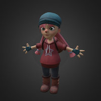 Low Poly Character cute, child, young, character, girl