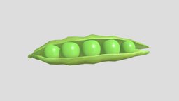 Pea supermarket, realistic, kitchen, vegetable, pea, greens, 3d, lowpoly, low, poly, gameready, healthy-food