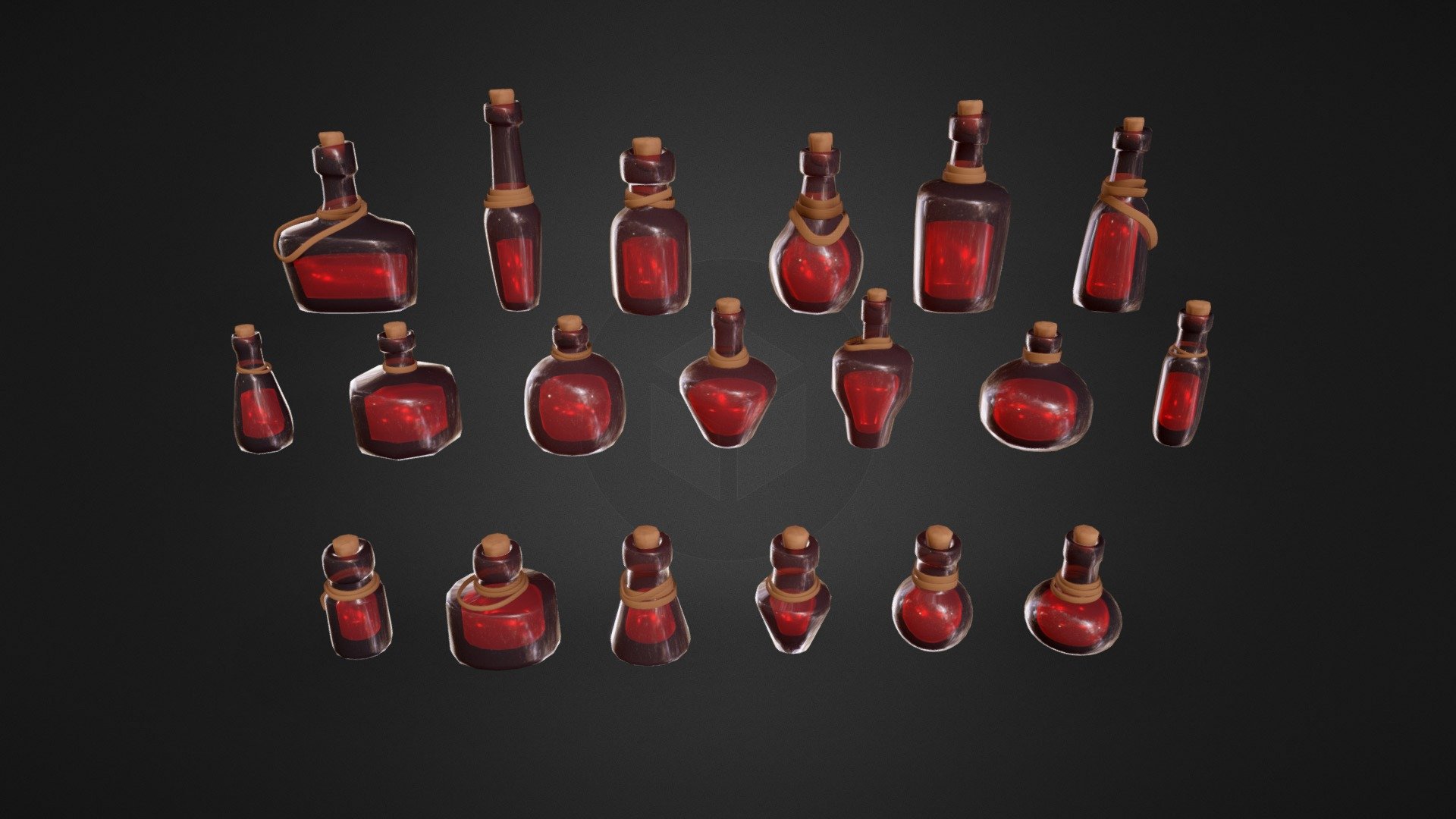 Health  Potions - Potions - Download Free 3D model by leha_pu 3d model