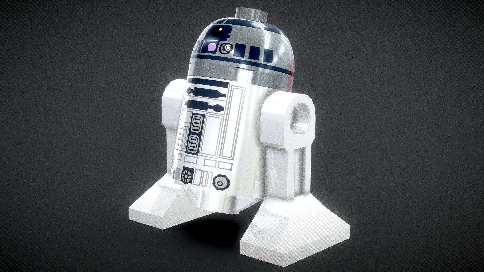 Created in 3DS Max 2019 - LEGO - R2-D2 - Buy Royalty Free 3D model by Vincent Yanez (@vinceyanez) 3d model