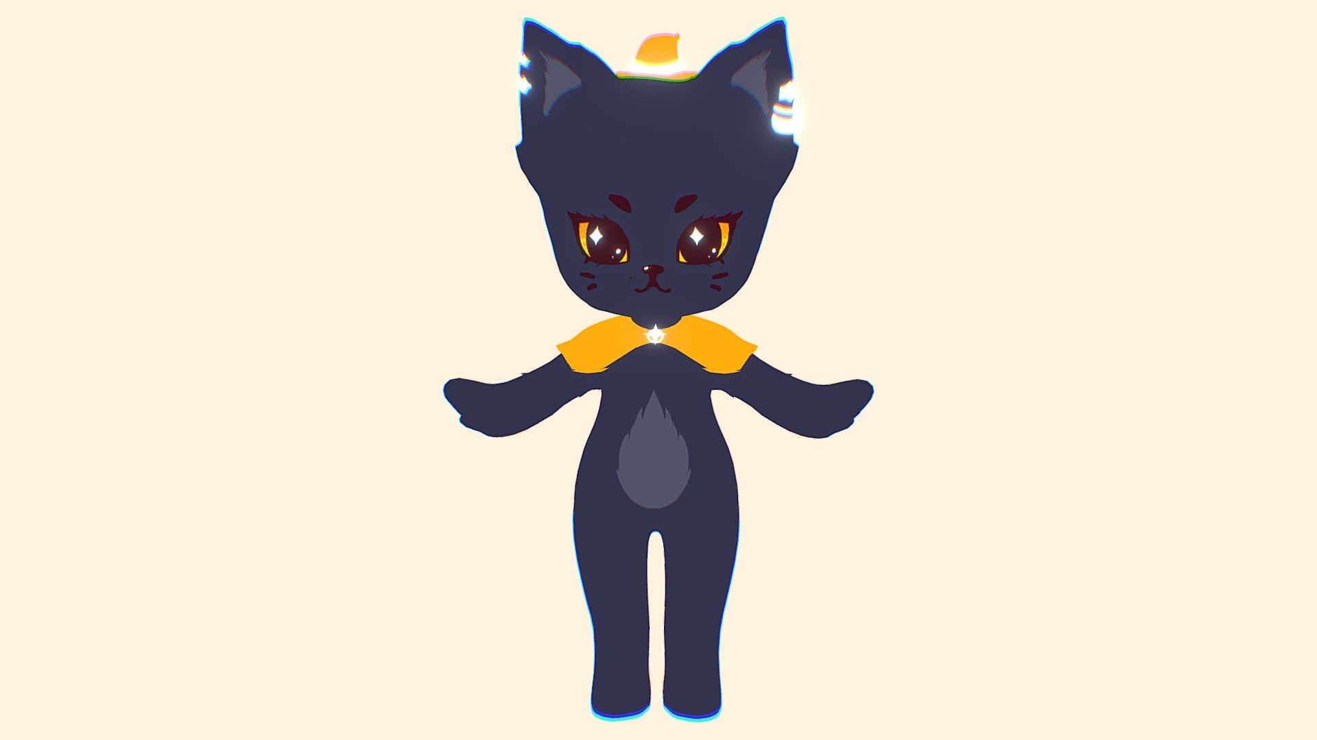 A little cat witch.
She´s based on my cat 3d model