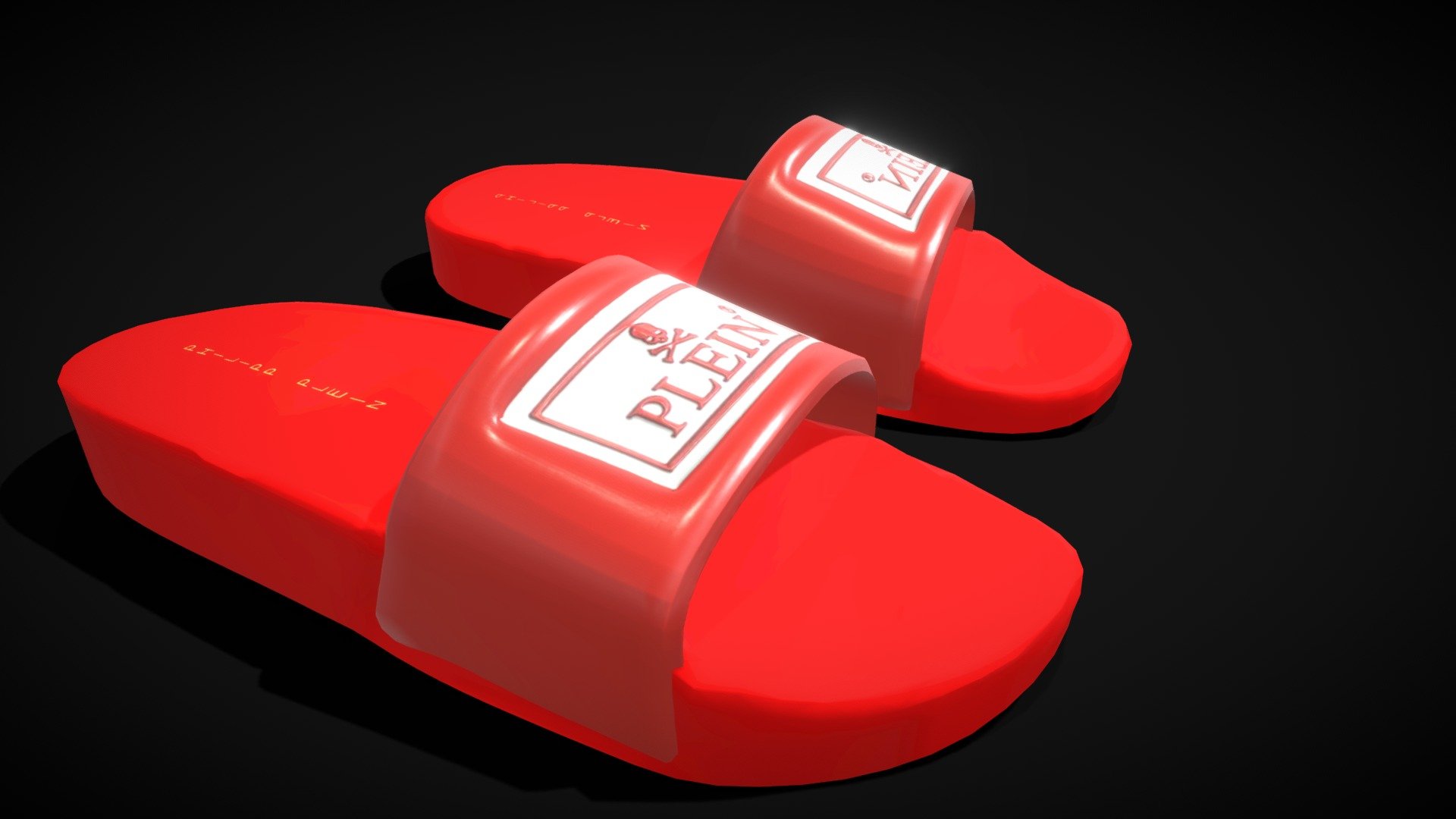 PHILIPP PLEIN RED SLIDES - PHILIPP PLEIN SLIDES - 3D model by 3DFH (@ull.lab) 3d model