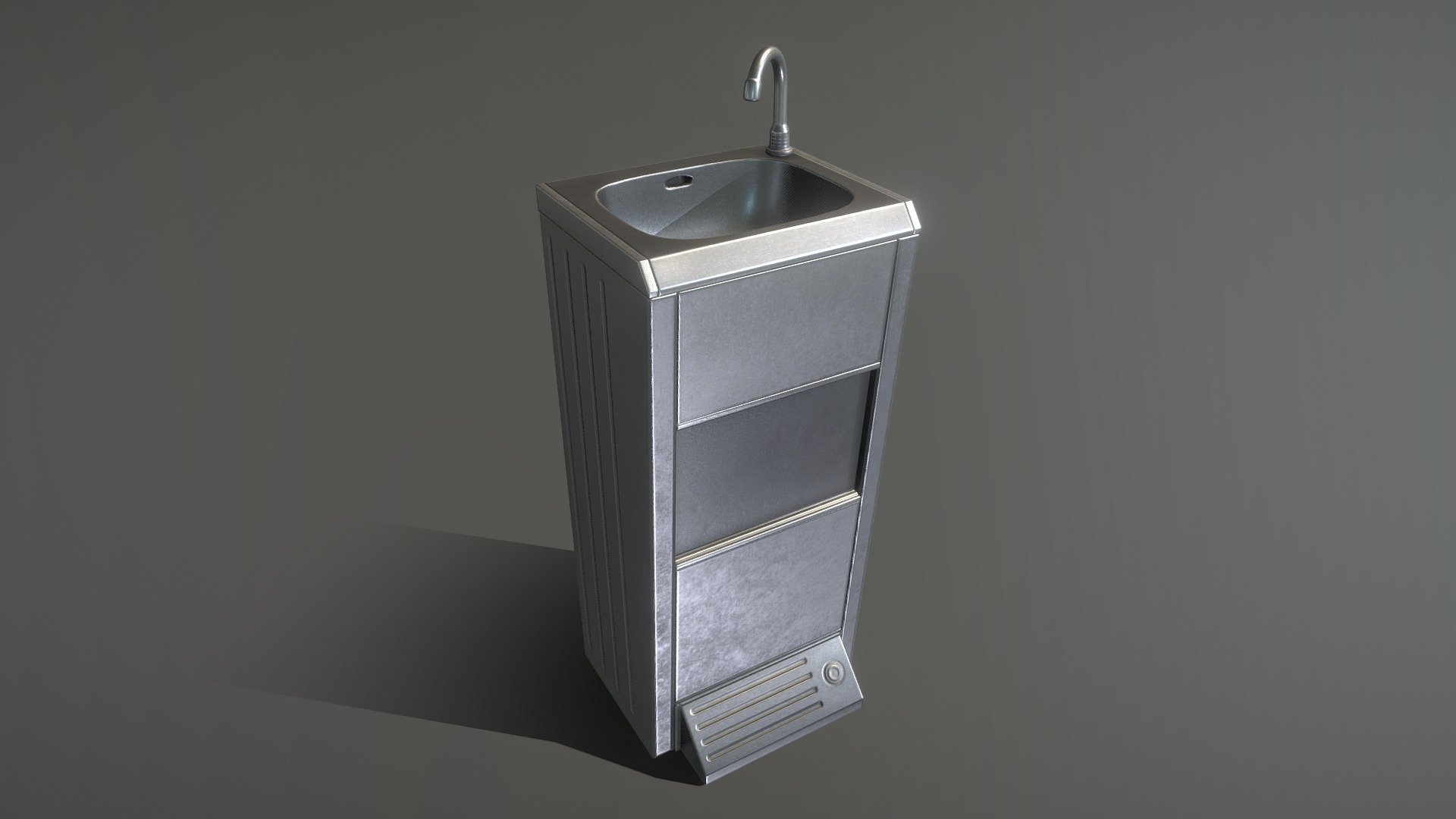 Low-poly and pbr-textured  metal sink 17 compact.


PBR-textures in 4K
Made with the modular washbasin construction kit.





Name - 17-Public-Metal-Sink-Simple-Compact-4-Stand- 
Dimensions -  0.433m x 0.397m x 1.124m
Vertices = 1297
Edges = 3734
Polygons = 2464


3D model formats: 


Native format (*.blend)
Autodesk FBX (.fbx)
OBJ (.obj, .mtl)
glTF (.gltf, .glb)
X3D (.x3d) 
Collada (.dae)
Stereolithography (.stl)
Polygon File Format (.ply)
Alembic (.abc)
DXF (.dxf)


3d-modelled and pbr-textured by 3DHaupt in Blender-2.92 - Public Metal Sink 17 Compact - Buy Royalty Free 3D model by VIS-All-3D (@VIS-All) 3d model