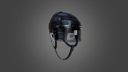 Classic Ice Hockey Helmet with Glass Visor hockey, ice, equipment, uniform, mask, visor, glass, helmet, sport