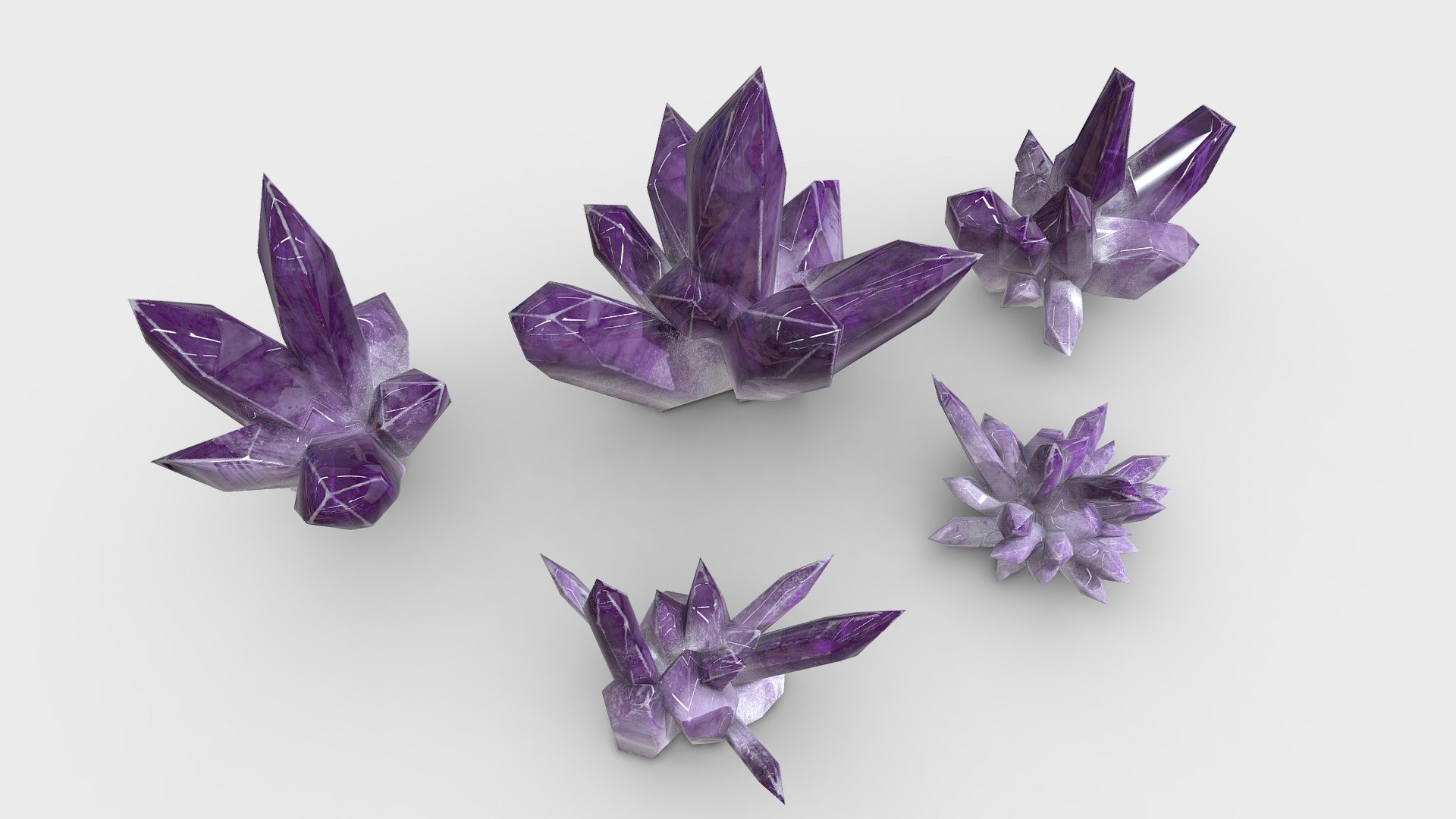 Crystal Cluster Pack - Download Free 3D model by yankobe (@yankobe.do) 3d model