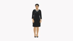 Woman in black shirt hair 0575 style, people, fashion, clothes, miniatures, realistic, woman, outfit, character, 3dprint, model