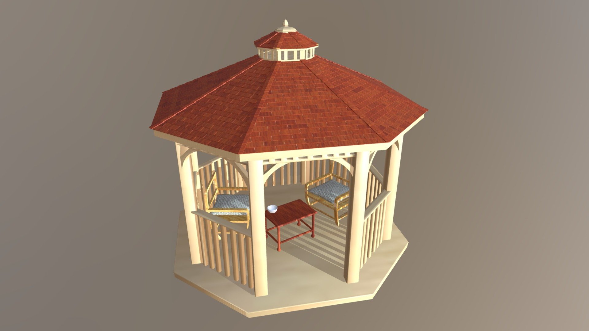 The first small build that I try to make - Gazebo - Download Free 3D model by RookeyJerry 3d model