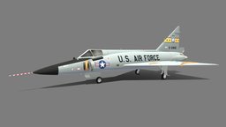 Convair F102 Delta Dart Low Poly Static historic, mesh, usaf, interceptor, delta, aircraft, static, cgtrader, airforce, coldwar, xplane, lowpoly, military, dagger, msfs, f102