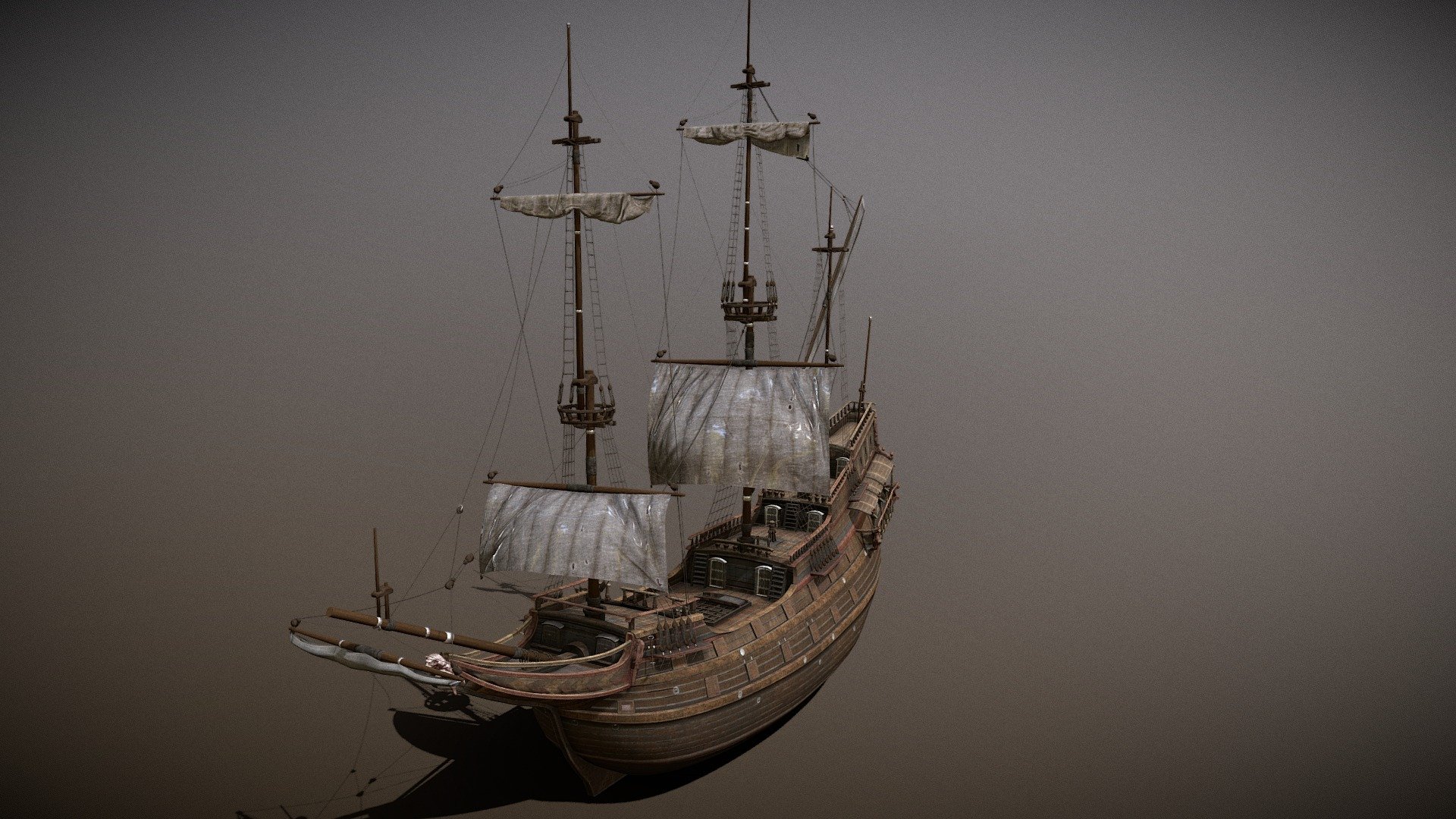 Es Un Barco Holandes Grande Con Texturas 2k - dutch ship large - Download Free 3D model by TegnoGenial 3d model
