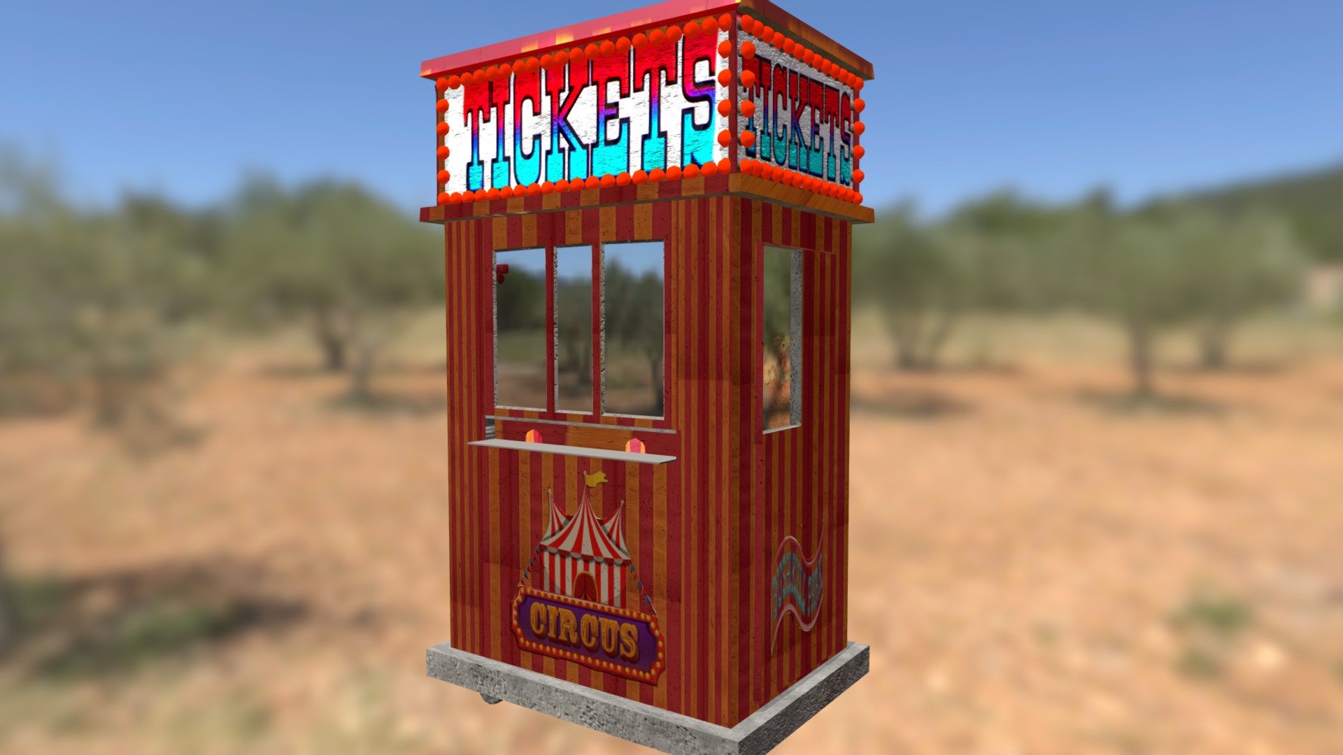 Ticket booth - Download Free 3D model by gemmaballesteros 3d model